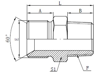 Straight Adapter Drawing